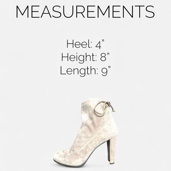 Stuart Weitzman Designer Suede Ankle Boots‎ Taupe Block Heel Tie-Back 9.5 - Picture 8 of 9